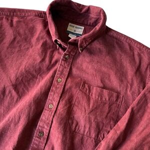 Vintage High Sierra 80s‎ Maroon Button-Down Shirt XL Made in Taiwan Cotton